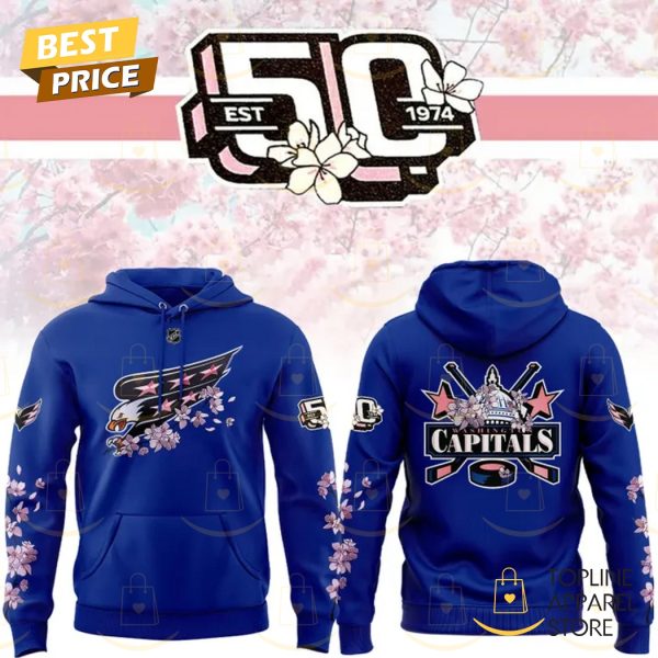 2025 Cherry Blossom Washington Capitals Hoodie – Blue