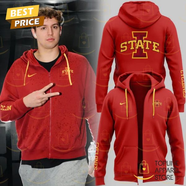 2025 Iowa State Cyclones Zip Hoodie – Red