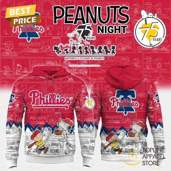 2025 Philadelphia Phillies x Peanuts Night 75 Years Hoodie