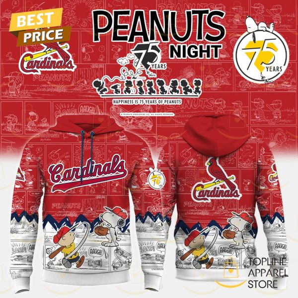 2025 St. Louis Cardinals x Peanuts Night 75 Years Hoodie