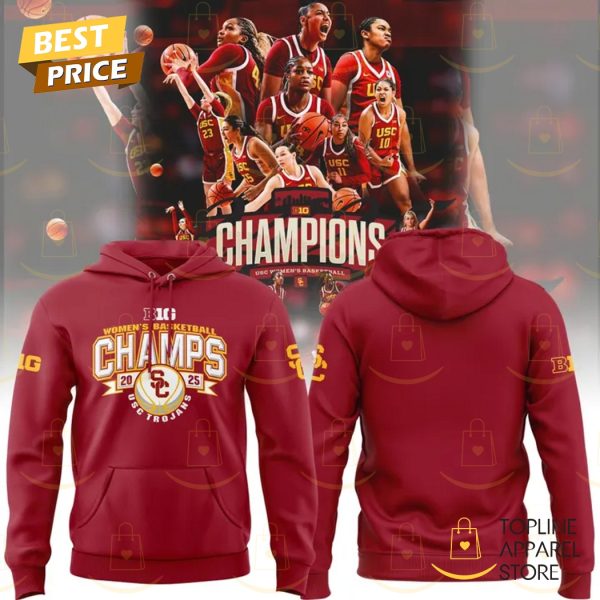 2025 USC Trojans Big Ten Champions Basketball Hoodie – Red