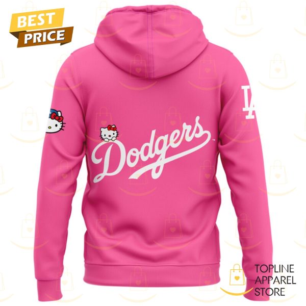 2025 Los Angeles Dodgers x Hello Kitty Night Hoodie – Pink