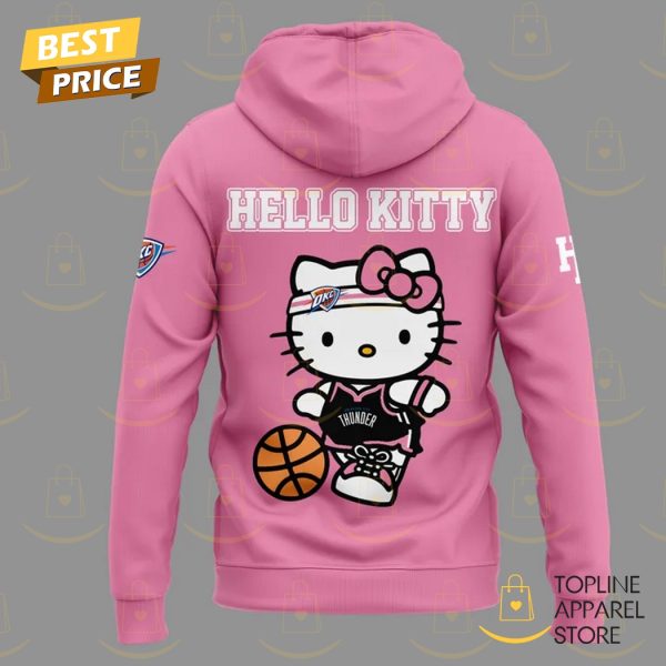 2025 Oklahoma City Thunder Basketball  x Hello Kitty Night Hoodie – Pink