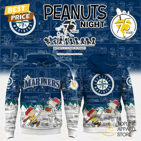 2025 Seattle Mariners x Peanuts Night 75 Years Hoodie