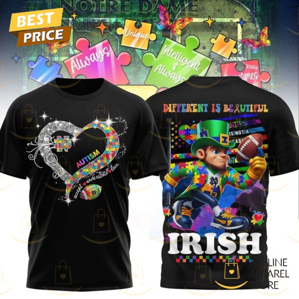 Notre Dame Fighting Irish x Autism Awareness 3D T-Shirt