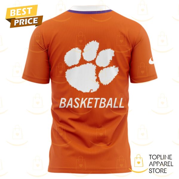 2025 Clemson Tigers Basketball Logo 3D T-Shirt – Orange