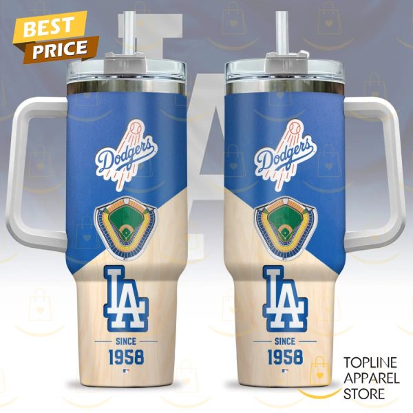 Los Angeles Dodgers Sine 1958 Tumbler With Handle And Straw