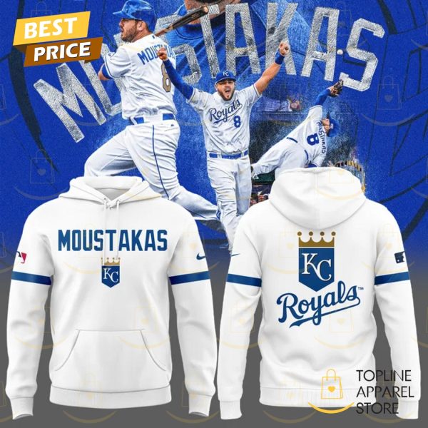 2025 Kansas City Royals Moustakas White Hoodie