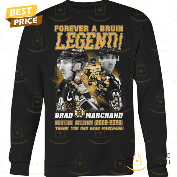 Forever A Boston Bruin Legend Brad Marchand Signature Thank You 2008-2025 Unisex T-Shirt