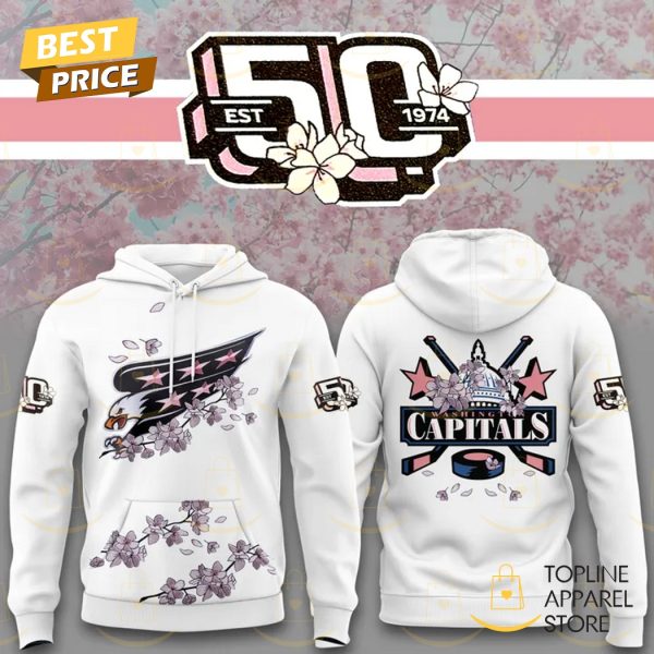 Washington Capitals 50th Anniversary White Hoodie