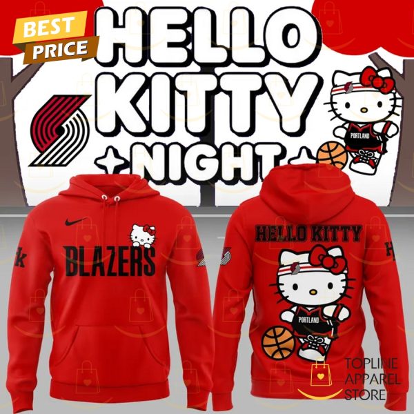 2025 Portland Trail Blazers x Hello Kitty Night Hoodie – Red