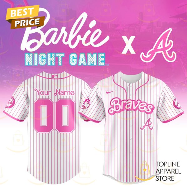 Personalized 2025 Atlanta Braves x Barbie Night Game Baseball Jersey