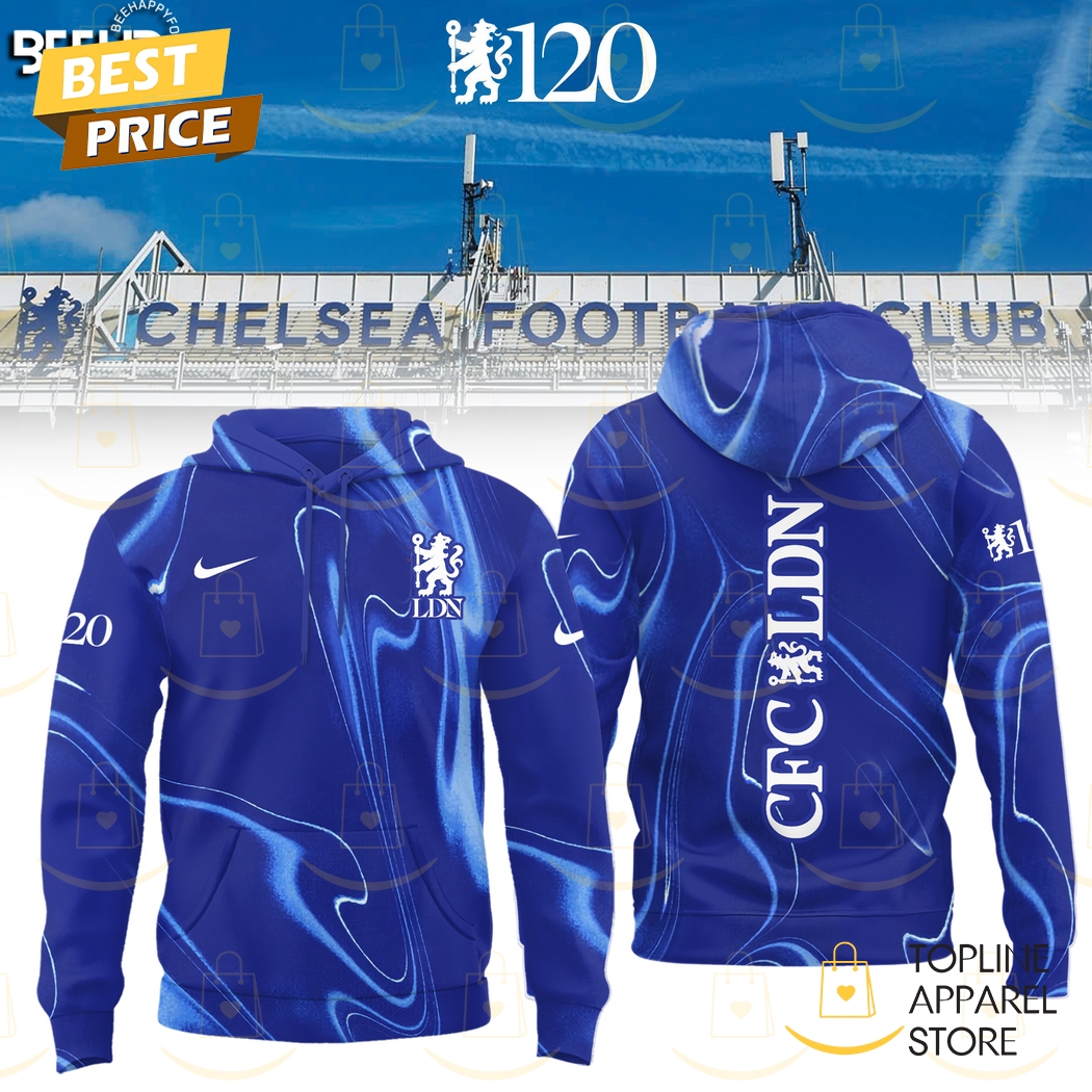 Chelsea F.C 120th Anniversary Hoodie - Blue Chelsea F.C 120th Anniversary Hoodie - Blue