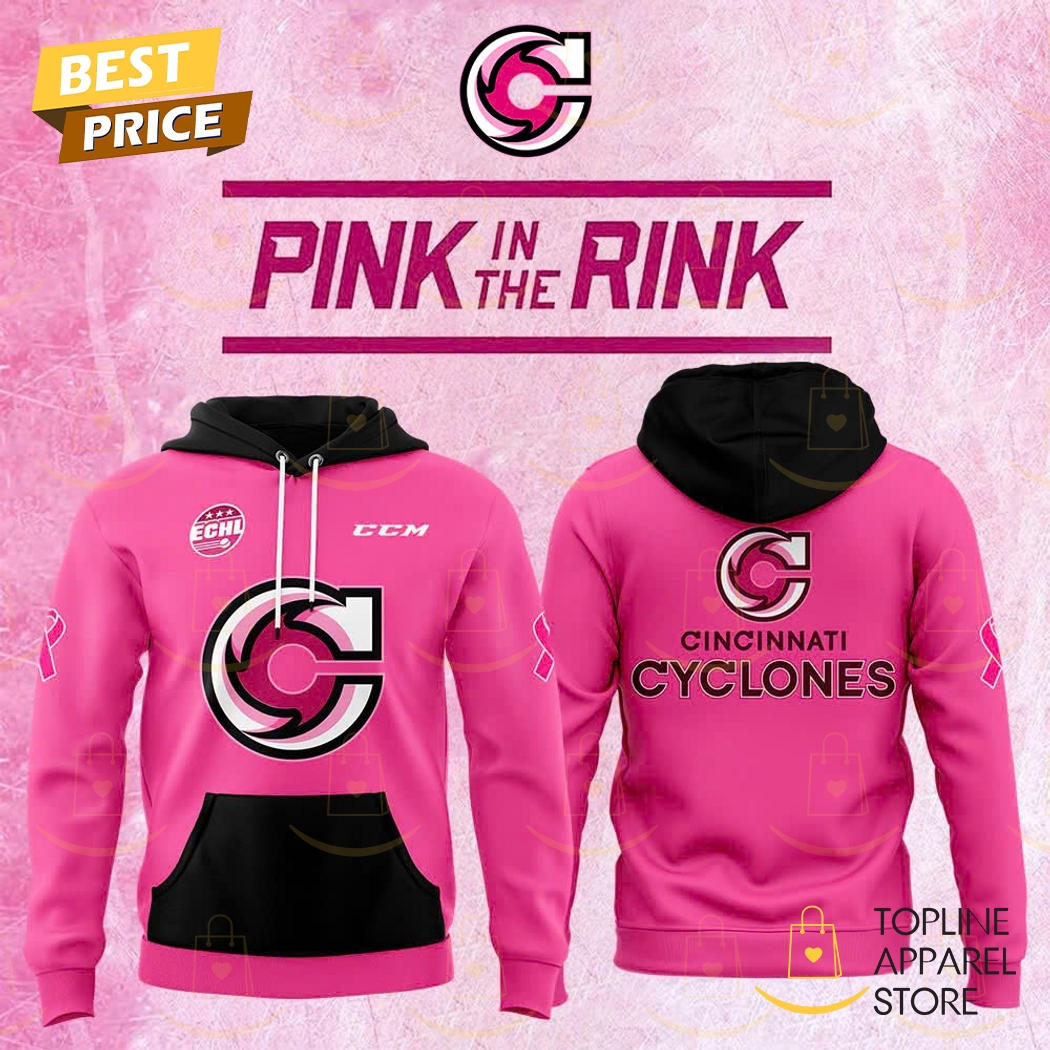 Cincinnati Cyclones X 2025 Pink In The Rink Hoodie Cincinnati Cyclones X 2025 Pink In The Rink Hoodie
