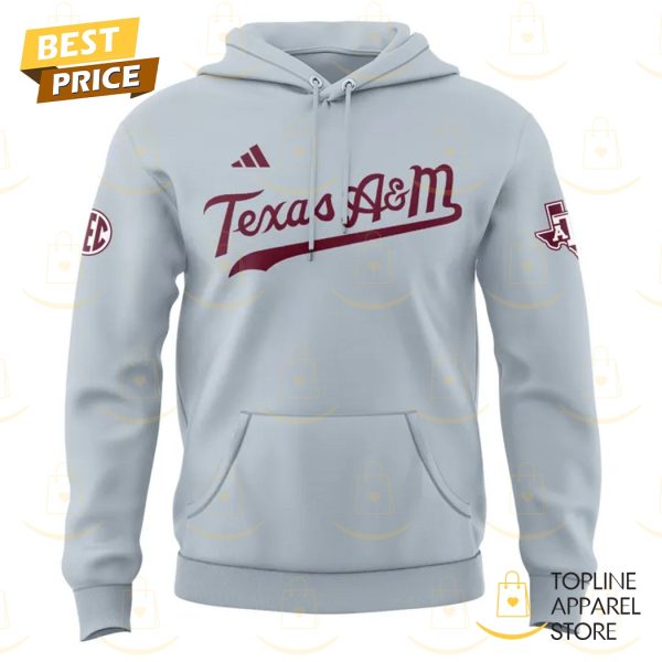 Texas A&M Aggies Baseball 2025 Hoodie – Grey