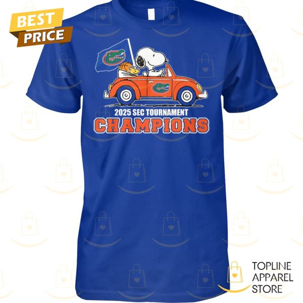 Florida Gators x Snoopy 2025 SEC Tournament Champions Unisex T-Shirt