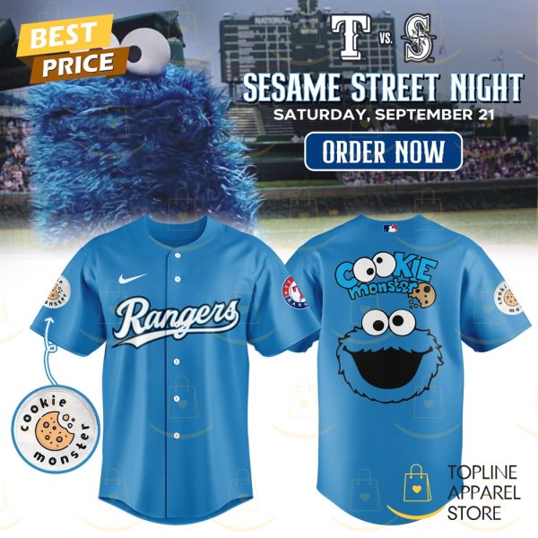 Texas Rangers x Cookie Monster Baseball Jersey – Blue