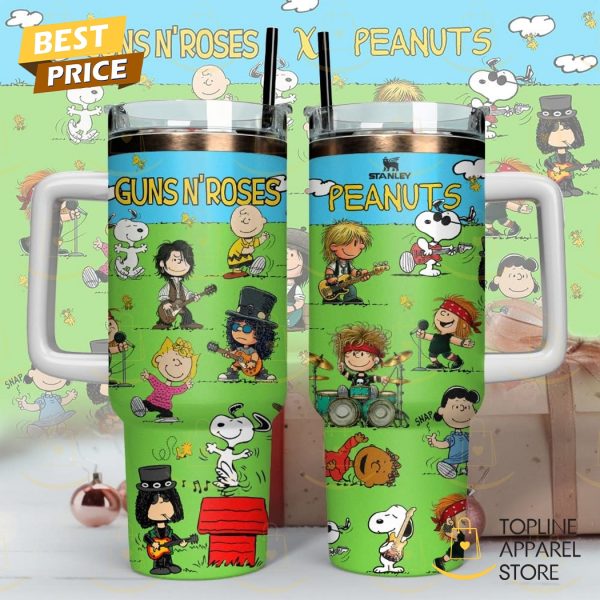 Gun N Roses x Peanuts Tumbler With Handle And Straw