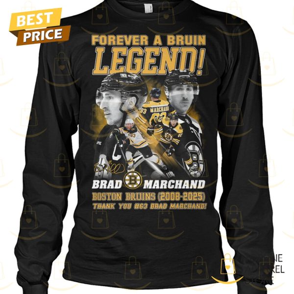 Forever A Boston Bruin Legend Brad Marchand Signature Thank You 2008-2025 Unisex T-Shirt