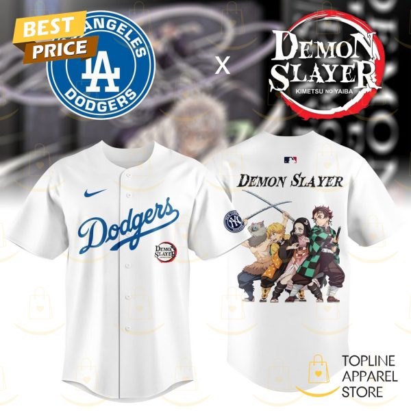 Los Angeles Dodgers x Demon Slayer Baseball Jersey – White