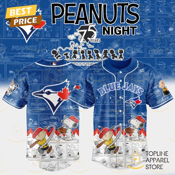 Toronto Blue Jays x Peanuts Night 75 Years Baseball Jersey