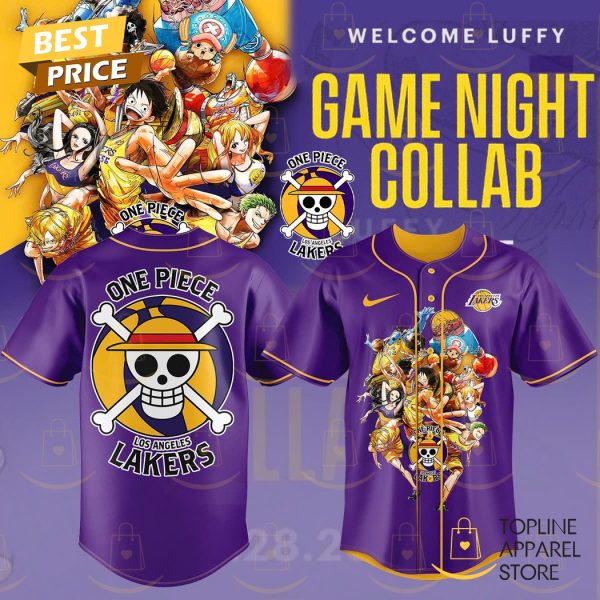 Los Angeles Lakers x One Piece Game Night Baseball Jersey