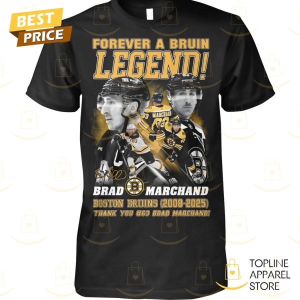Forever A Boston Bruin Legend Brad Marchand Signature Thank You 2008-2025 Unisex T-Shirt