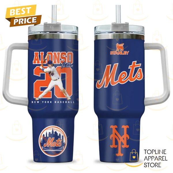 New York Mets Pete Alonso Signature Tumbler With Handle And Straw