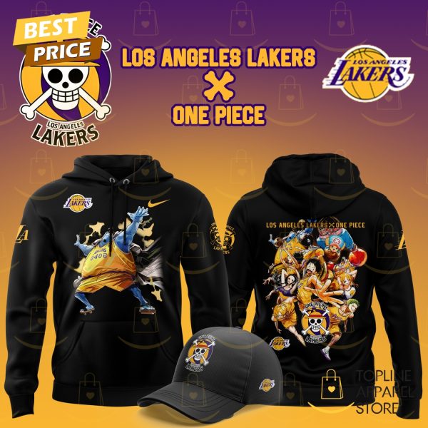 Los Angeles Lakers X Jinbe One Piece The Straw Hat Pirates Hoodie – Black