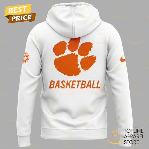 Clemson Tigers Basketball Nothing Easy Hoodie – White