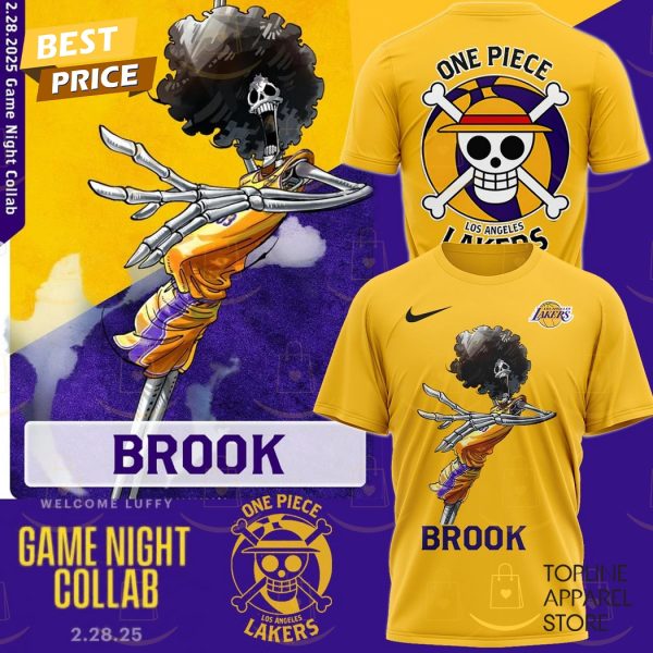 Los Angeles Lakers x Brook One Piece Game Night 3D T-Shirt