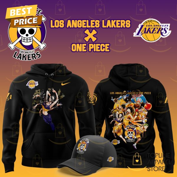 Los Angeles Lakers x Nico Robin One Piece The Straw Hat Pirates Hoodie – Black