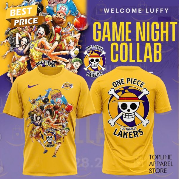 Los Angeles Lakers x One Piece Game Night 3D T-Shirt – Gold