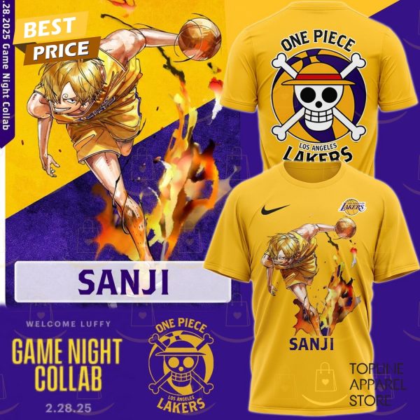 Los Angeles Lakers x Sanji One Piece Game Night 3D T-Shirt