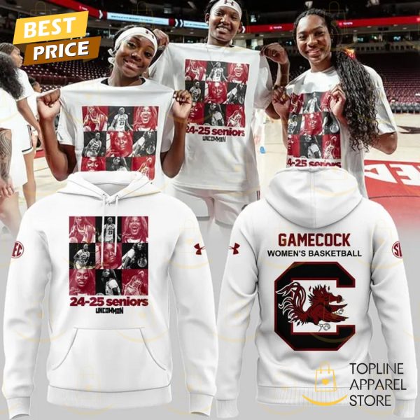 24-25 Seniors South Carolina Gamecocks Women Basketball Hoodie – White