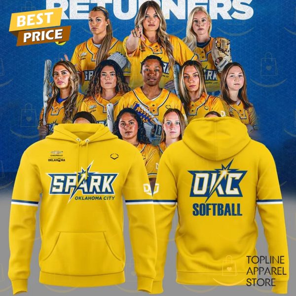 Oklahoma City Spark Softball 2025 Hoodie – Gold