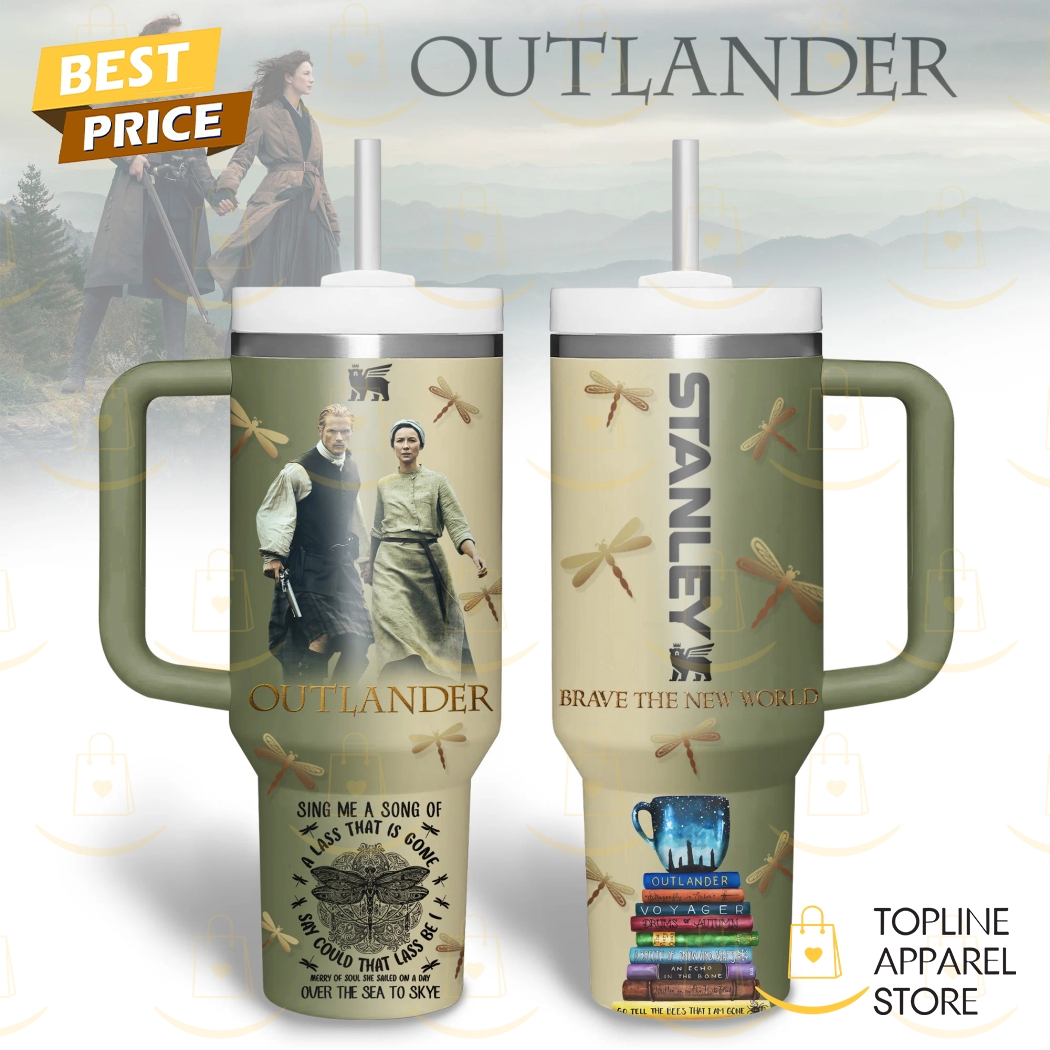Outlander Brave The New World Tumbler With Handle And Straw Outlander Brave The New World Tumbler With Handle And Straw