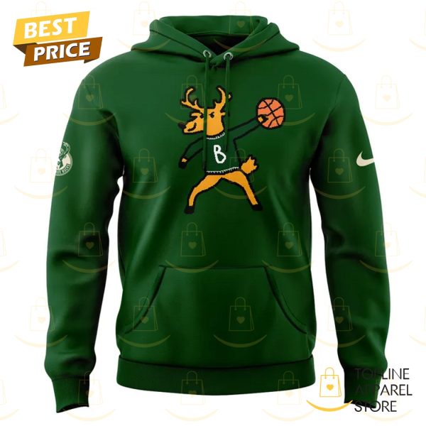 2025 Milwaukee Bucks Basketball Design Hoodie – Green