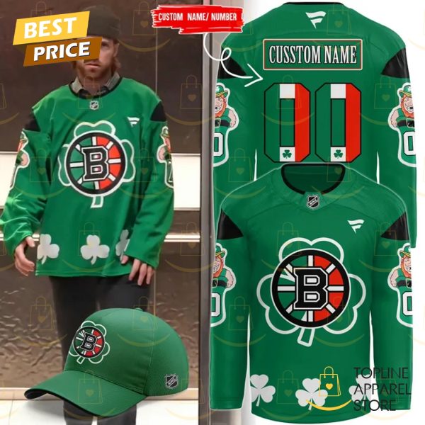 Personalized Boston Bruins 2025 St. Pattys Day Hockey Jersey