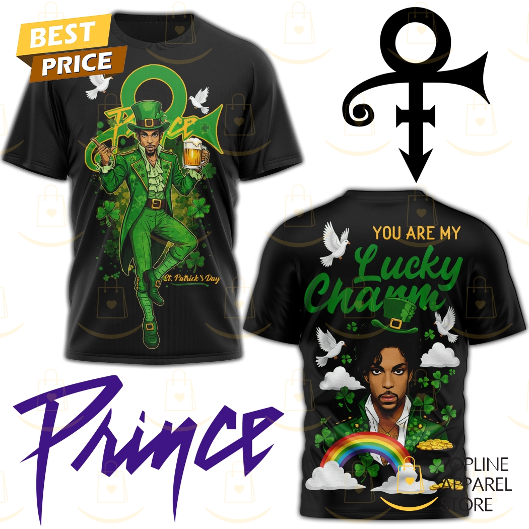 Prince - Happy St Patricks Day - You Are Lucky Charm 3D T-Shirt - Black Prince - Happy St Patricks Day - You Are Lucky Charm 3D T-Shirt - Black