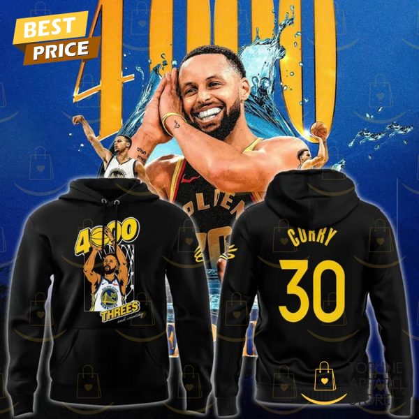 Stephen Curry Black Golden State Warriors 4000 Threes And Counting Hoodie