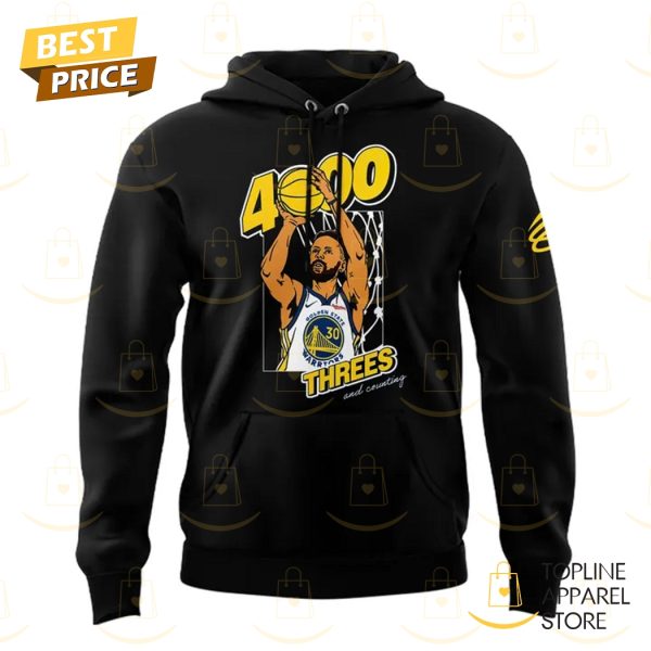 Stephen Curry Black Golden State Warriors 4000 Threes And Counting Hoodie