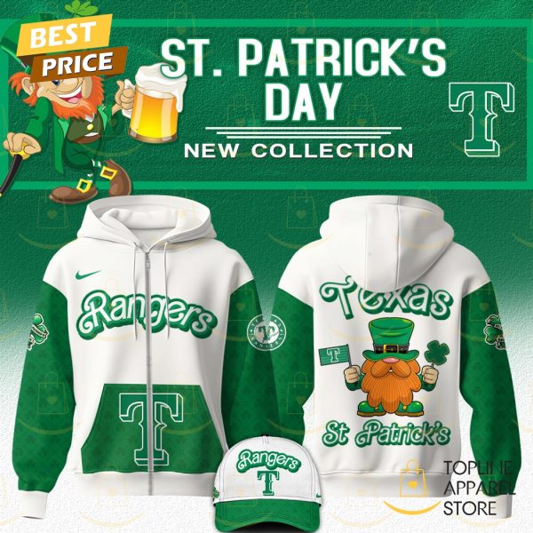 Texas Rangers x St. Patricks Day 2025 Zip Hoodie