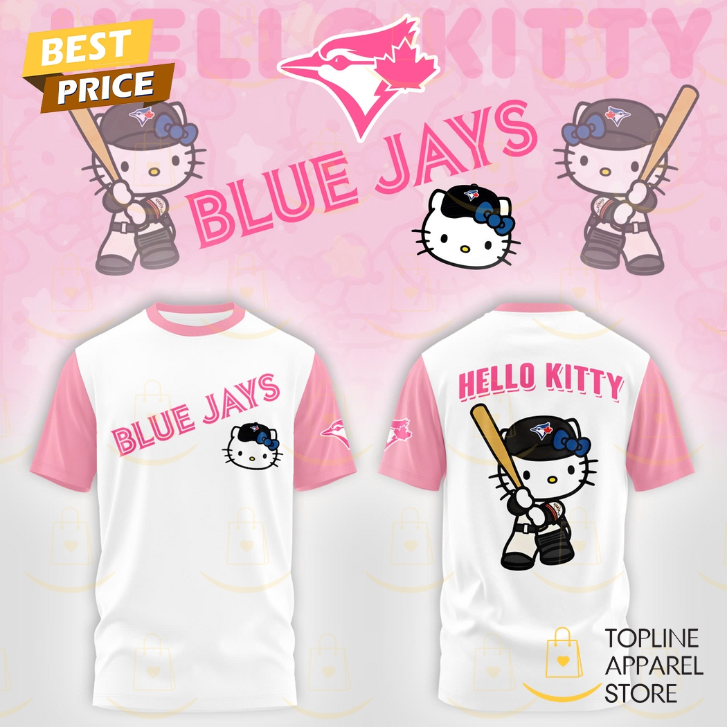Toronto Blue Jays x Hello Kitty Version 2025 3D T-Shirt Toronto Blue Jays x Hello Kitty Version 2025 3D T-Shirt