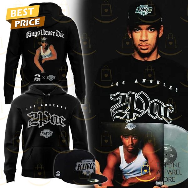 2PAC x Los Angeles Kings – Kings Never Die Hoodie – Black