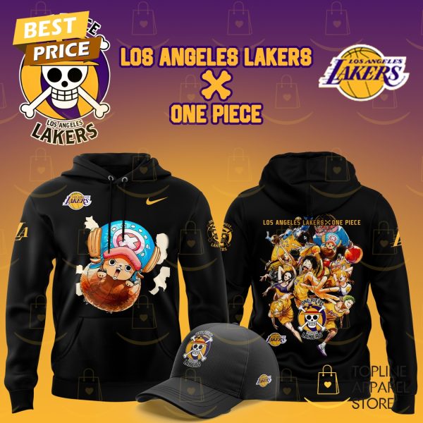 Los Angeles Lakers x Tony Tony Chopper One Piece The Straw Hat Pirates Hoodie – Black