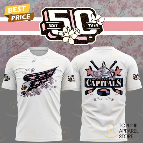 Washington Capitals 50th Anniversary 3D T-Shirt – White