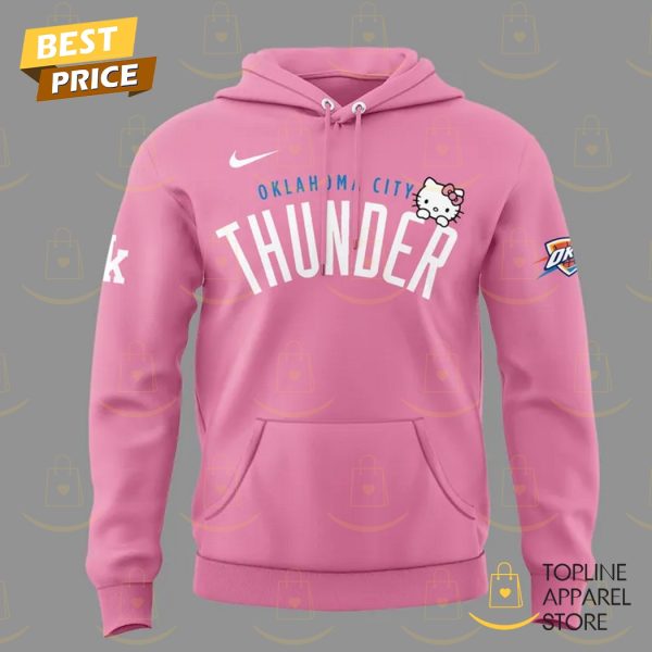 2025 Oklahoma City Thunder Basketball  x Hello Kitty Night Hoodie – Pink