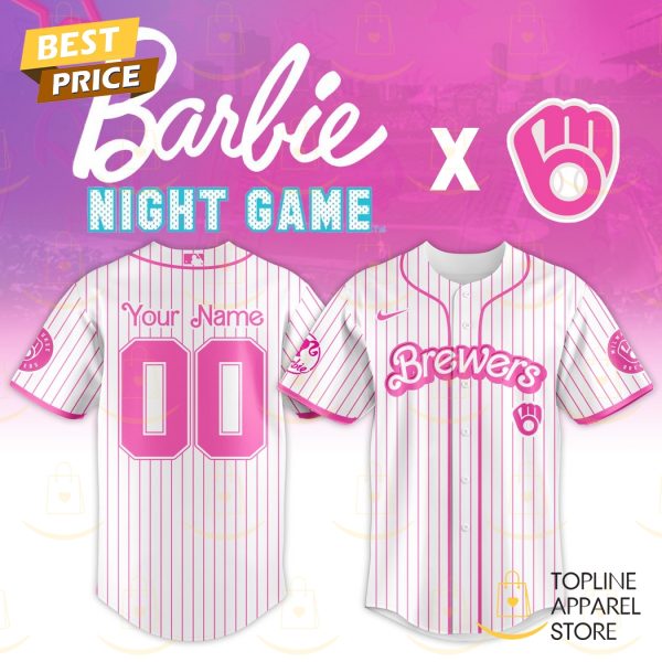 Personalized Milwaukee Brewers x Barbie Night Game 2025 Baseball Jersey