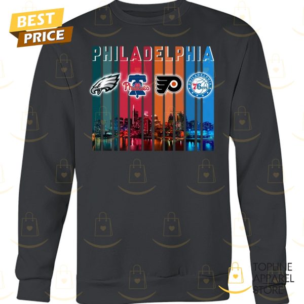 Philadelphia Eagles x Philadelphia Phillies x Philadelphia Flyers x Philadelphia 76ers Unisex T-Shirt